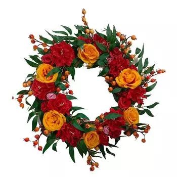 Круглая домашняя гирлянда передний цветочный дверной орнамент венок искусственный декор вечеринка
