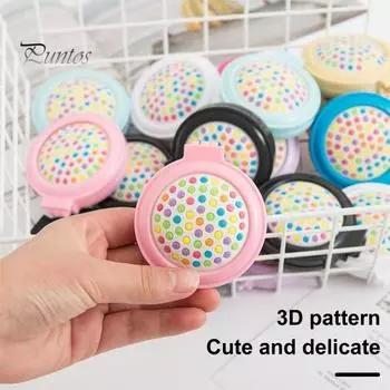 Круглая дорожная щетка для волос с зеркалом. Складная карманная щетка для волос. Подушки безопасности. Милый 3D-узор. Матовая текстура. Портативная расческа для домашнего салона, спальни. фиолетовый