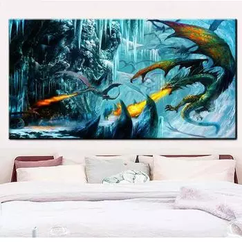 Круглая дрель diy 5d алмазная живопись Дракон Алмазная мозаика вышивка крестиком Алмазная вышивка Фэнтезийный пейзаж, домашнее искусство S176 Full Round 30x60CM