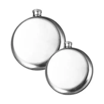 Круглая фляжка для виски из нержавеющей стали на 5 или 8 унций для общественных мероприятий 8 oz