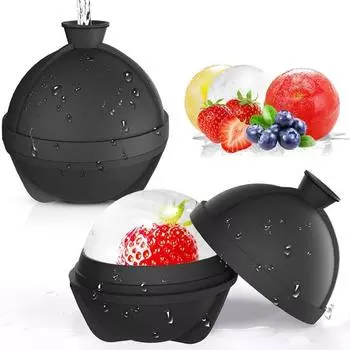 Круглая форма для ледяного шара, 6 см, в форме шара, нелипкая, герметичная, для коктейлей, бурбона, виски, бренди, вечерние напитки, сделай сам, бейсбольный кубик льда