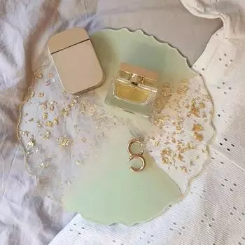 Круглая фруктовая тарелка с золотой ручкой, чайная чашка, сервировка стола, нестандартная форма в виде капли кристалла, силиконовые формы