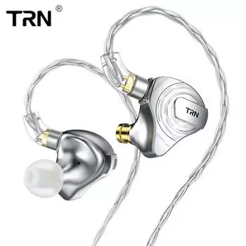 Круглая гарнитура TRN ST5 в ушной петле. Четыре железные гарнитуры можно заменить и отсоединить. Наушники с пленочным покрытием. 3.5mm without MIC белый