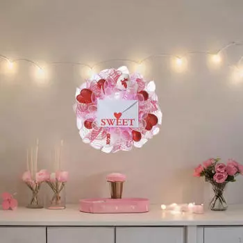 Круглая гирлянда ко Дню святого Валентина венок для входной двери 16 дюймов праздничный конверт искусственный