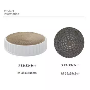 Круглая гофрированная бумажная доска для кошек для сна, шлифовальная доска для кошек, сменный внутренний стержень, скребки для кошек S