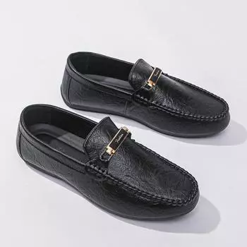 Круглая головка мягкая подошва удобные мужские цветные модные одинарные туфли британские мужские однопедальные мокасины Doudou мужская обувь 39