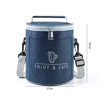 Круглая изолированная сумка для ланча, изолированная сумка, большая тяжелая алюминиевая фольга, портативная сумка для бенто, рабочая сумка, сумка для ланча