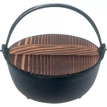 Круглая кастрюля Oigen Nambu Ironware 7 дюймов, совместимая с открытым пламенем F-21