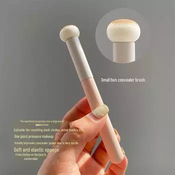 Круглая кисть для консилера с грибовидным наконечником для маскировки прыщей и коррекции пятен - для сухого и влажного использования 270 wooden handle concealer brush