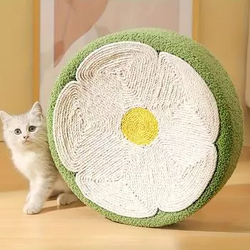 Круглая когтеточка для кошек с очаровательным кошачьим дизайном, прочная и функциональная, скребок для ногтей, игрушки для шлифовки когтей, щиток для домашней мебели, 1 шт.