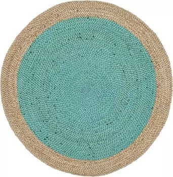 Круглая коллекция бирюзового натурального волокна Round Aqua NF801A Плетеный джутовый коврик ручной работы в стиле бохо 90cm x 90cm естественный