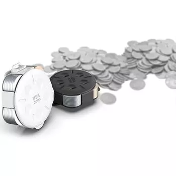 Круглая коробка для хранения мелочей, диспенсер, кошелек для сбора монет, органайзер, держатель для монет