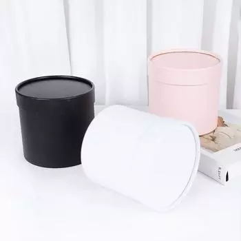 Круглая коробка с цветами, подарочная упаковка, бумажная коробка для свадебного букета роз, украшения для хранения, вечеринки по случаю Дня святого Валентина чёрный