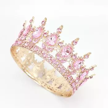 Круглая корона невесты в стиле барокко, корона в форме капли воды с бриллиантами, винтажная королевская корона для показа