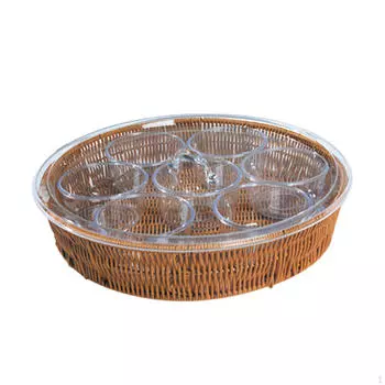 Круглая корзина ручной работы для подачи еды, идеальные фрукты и хлеб 36X36cm clear