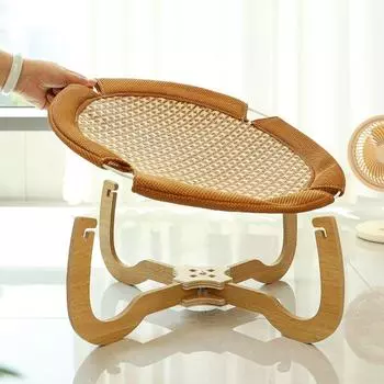 Круглая кровать для кошек, прочная спальная кровать для котенка, дышащий коврик для походной кровати для домашних животных, маленькое животное