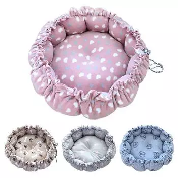 Круглая кровать для собаки, дом, плюшевая подушка для домашних животных, кошек, коврик, теплая корзина, питомник, мягкое гнездо, спальный диван, щенок, домашние аксессуары для дома 30-45cm