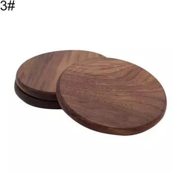 Круглая квадратная подставка под чашку из черного орехового дерева с изоляцией, обеденный стол, кружка, коврик