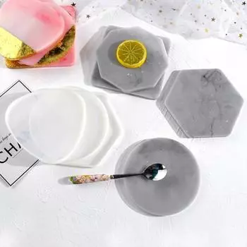 Круглая/квадратная/шестиугольная чайная тарелка, подставка, силиконовая форма, лоток, полимерная форма, инструмент «сделай сам»