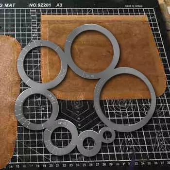Круглая линейка для резки кожаных углов, металлические шаблоны кругов, инструменты для поделок