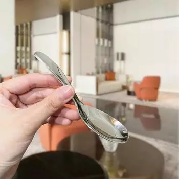 Круглая ложка из нержавеющей стали сетка из красного золота с длинной ручкой для помешивания десерта fork