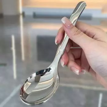 Круглая ложка из нержавеющей стали сетка из красного золота с длинной ручкой для помешивания десерта 1PCS