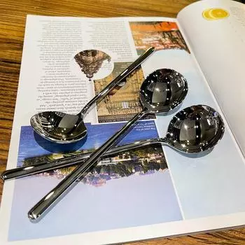 Круглая ложка из нержавеющей стали, сетка из красного золота, длинная ручка для помешивания десертной ложки для кухни, гаджеты onesize