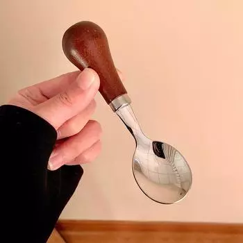 Круглая ложка из нержавеющей стали, сетка, красная, золотистая, для ужина, с длинной ручкой, десертные ложки для перемешивания, кухонные аксессуары, гаджеты