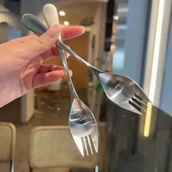 Круглая ложка из нержавеющей стали, сетка, красная, золотистая, для ужина, с длинной ручкой, десертные ложки для перемешивания, кухонные аксессуары, гаджеты 1PCS