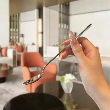 Круглая ложка из нержавеющей стали, сетка, красная, золотистая, для ужина, с длинной ручкой, десертные ложки для перемешивания, кухонные аксессуары, гаджеты