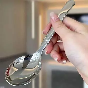 Круглая ложка из нержавеющей стали, сетка, красная, золотистая, для ужина, с длинной ручкой, десертные ложки для перемешивания, кухонные аксессуары, гаджеты