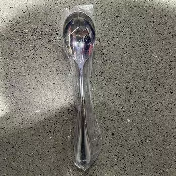 Круглая ложка из нержавеющей стали, сетка, красная, золотистая, для ужина, с длинной ручкой, десертные ложки для перемешивания, кухонные аксессуары, гаджеты