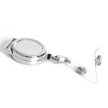 Круглая металлическая катушка для значков 60 см, выдвижной нейлоновый шнур, гладкий металлический корпус, брелок, держатель для карт, аксессуары