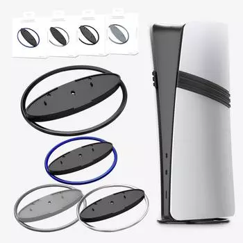 Круглая металлическая основа P5216 для консолей P5/P5 Slim/P5 Pro, нескользящая основа с вырезом в центре для защиты от влаги серебряный