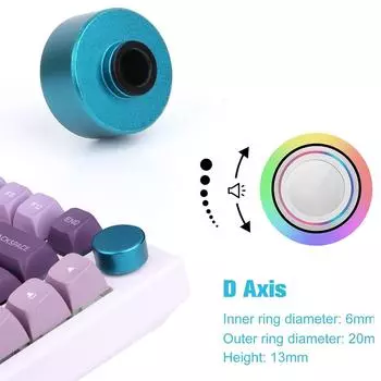 Круглая металлическая ручка, аксессуар для механических клавиатур F75 IK75 PRO, ручки заменяют регулируемый регулятор чувствительности 1 шт. чёрный