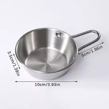 Круглая миска для рисового вина с ручкой из нержавеющей стали, бытовые миски для еды, чашки для соуса, посуда, посуда, кухонная утварь