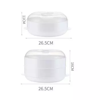 Круглая одно-/двухъярусная кухонная микроволновая печь, пароварка, посуда для рыбы и овощей Single Tier