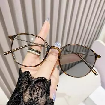 Круглая оправа Сверхлегкие TR90 Очки для чтения Уличные Фотохромные Очки для пресбиопии для женщин До +4.0 0