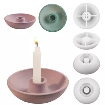 Круглая основа для свечи, силиконовая форма, форма для подсвечника из бетона своими руками, форма для подсвечника из гипсового цемента, силиконовая форма для смолы