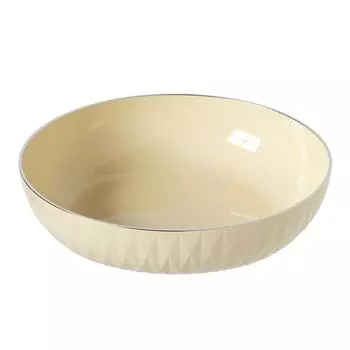 Круглая овощная сервировочная миска, многофункциональная, большой емкости, элегантная кремовая, большая сервировочная тарелка для