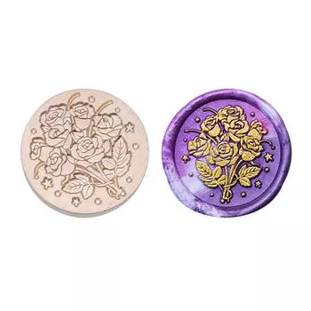 Круглая печать головка декоративная самодельная восковая печать головка штемпеля роза для свадебных приглашений mgy22