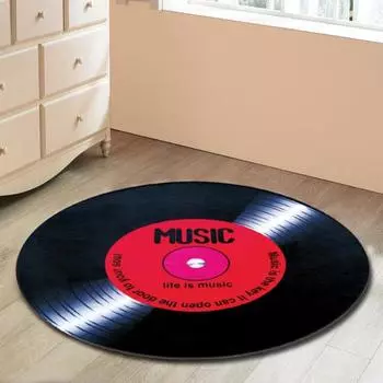 Круглая пластинка с принтом, мягкий напольный коврик, ковер, украшение для дома, спальни 80cm