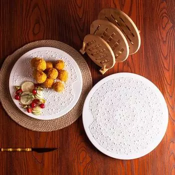 Круглая плоская тарелка Pearl Grain Ceramic, тарелка для западной еды, креативный поднос для частиц, круглая тарелка для молекулярной кулинарии, декоративный поднос