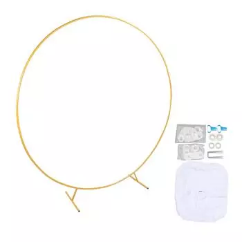 Круглая подставка для фона 7,2 фута, устойчивая металлическая подставка для арки с воздушными шарами, рама для свадьбы, дня рождения, вечеринки в саду