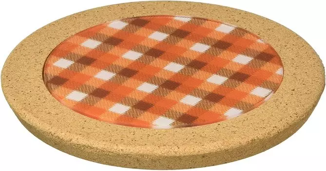 Круглая подставка для кастрюли Funtu Cook Pearl Metal 15 см, оранжевая HB-3476