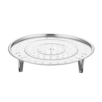 Круглая подставка для пароварки из нержавеющей стали со съемной V-образной подставкой для приготовления в пароварке штабелируемых овощей, пельменей, рыбы, морепродуктов 18cm