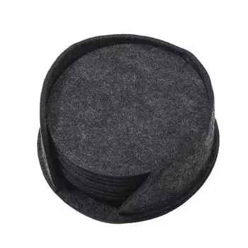 Круглая подставка под стакан из фетра для обеденного стола, защитная подкладка из термостойкого материала, подставка под кружку, кофе, чай, горячий напиток, подставка под тарелку, кухонные принадлежности чёрный
