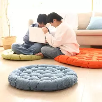 Круглая подушка для стула 40 см, однотонная утолщенная подушка для сиденья, напольный коврик из хлопка и льна 40cm красный