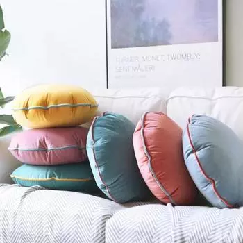 Круглая подушка в японском стиле, мягкая бархатная подушка с наполнителем, подушка для медитации, подушка для сна на диван-кровать в спальне 45cm