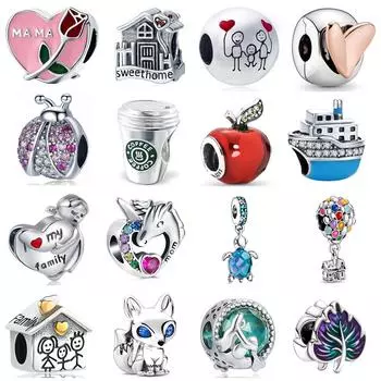 Круглая подвеска из стерлингового серебра 925 пробы, оригинальная модная подвеска из бисера навсегда, семейный браслет, ожерелье, брелок, женские украшения своими руками